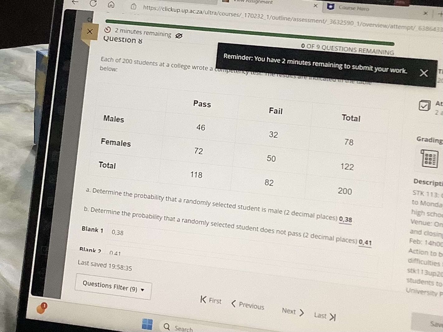 9 QUESTIONS REMAINING Thirty learners were asked to answer a question in