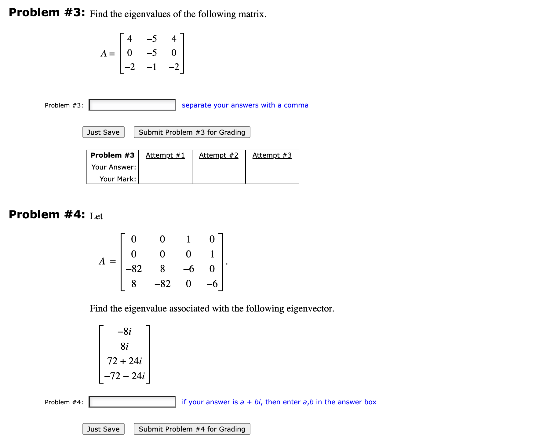 3rd rows are not given), and vector x. -1 -2 8 2