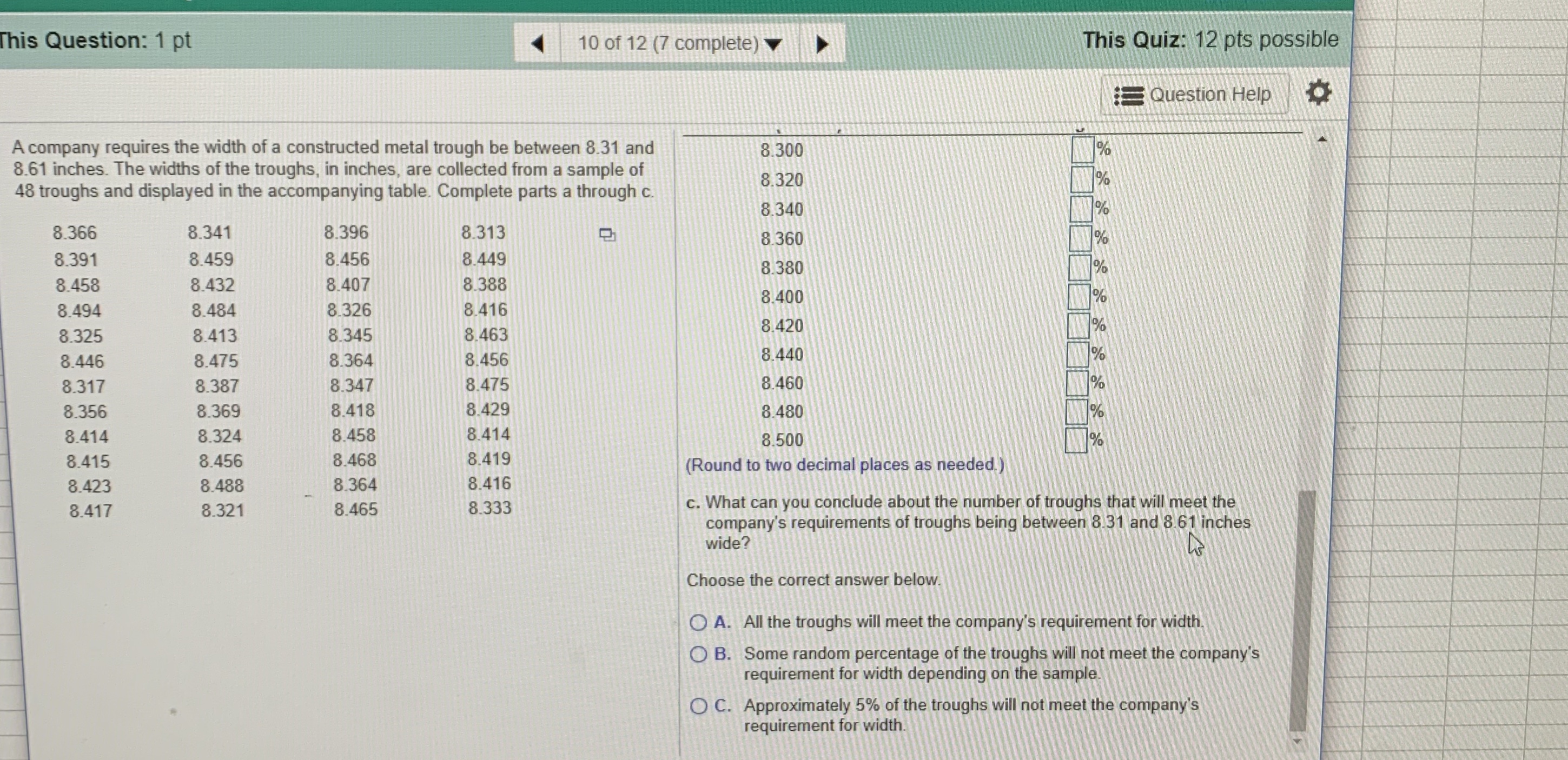 Please help with the solution of this problem. This Question: 1 pt