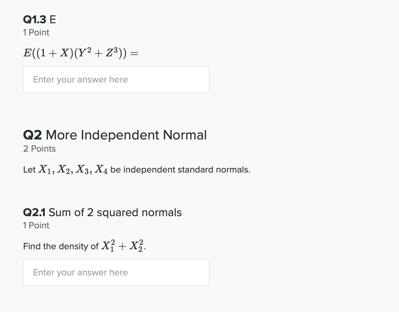 01.3 E 1 Point E((1 + X)(Y2 + 23)) = Enter