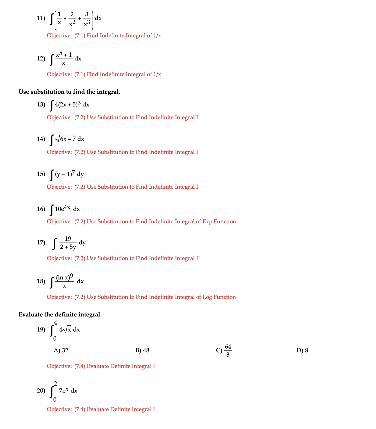 MATH 1325 - Test 5 Review - Dave Rice Sections 12.7, 7.1,
