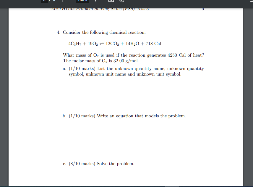 a. (1/10 marks) List the unknown quantity name, unknown quantity symbol, unknown