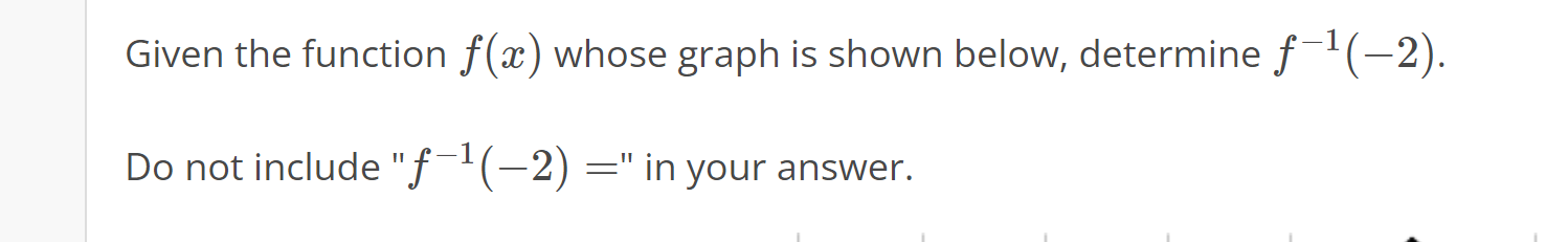  Given the function f(z) whose graph is shown below, determine f~1(2).