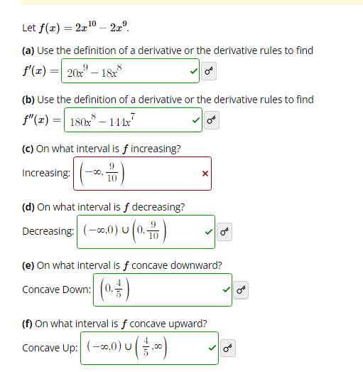  Let f(x) = 2x - 2x (a) Use the definition of