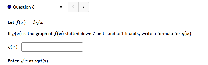 f(g(z)) where g(z) = (z 8) and f(z) is T defined as: