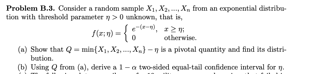 Consider a random sample X1, X2, ..., Xn from an exponential distribution