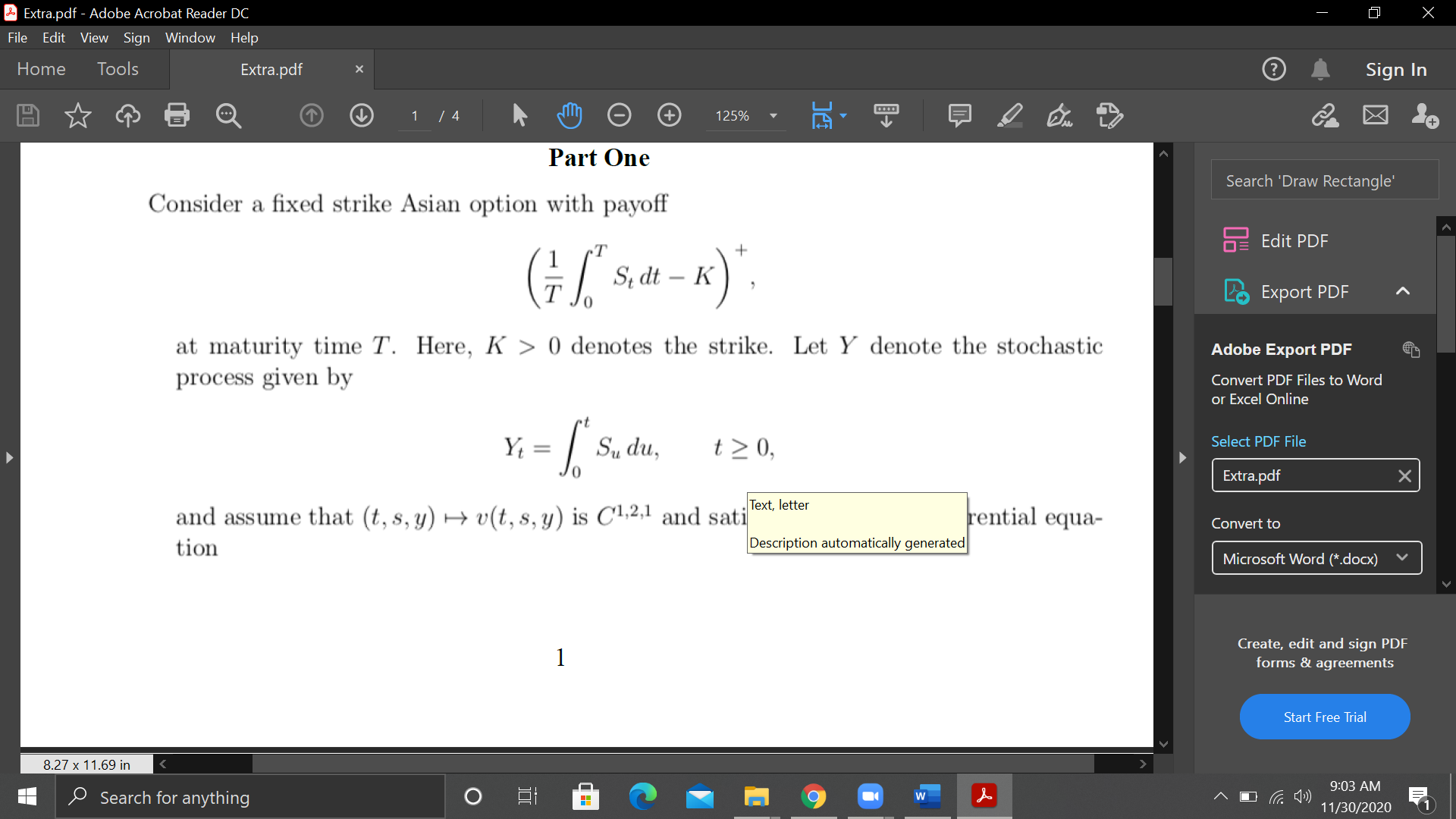 Pricing an Asian Option Extra.pdf - Adobe Acrobat Reader DC X File