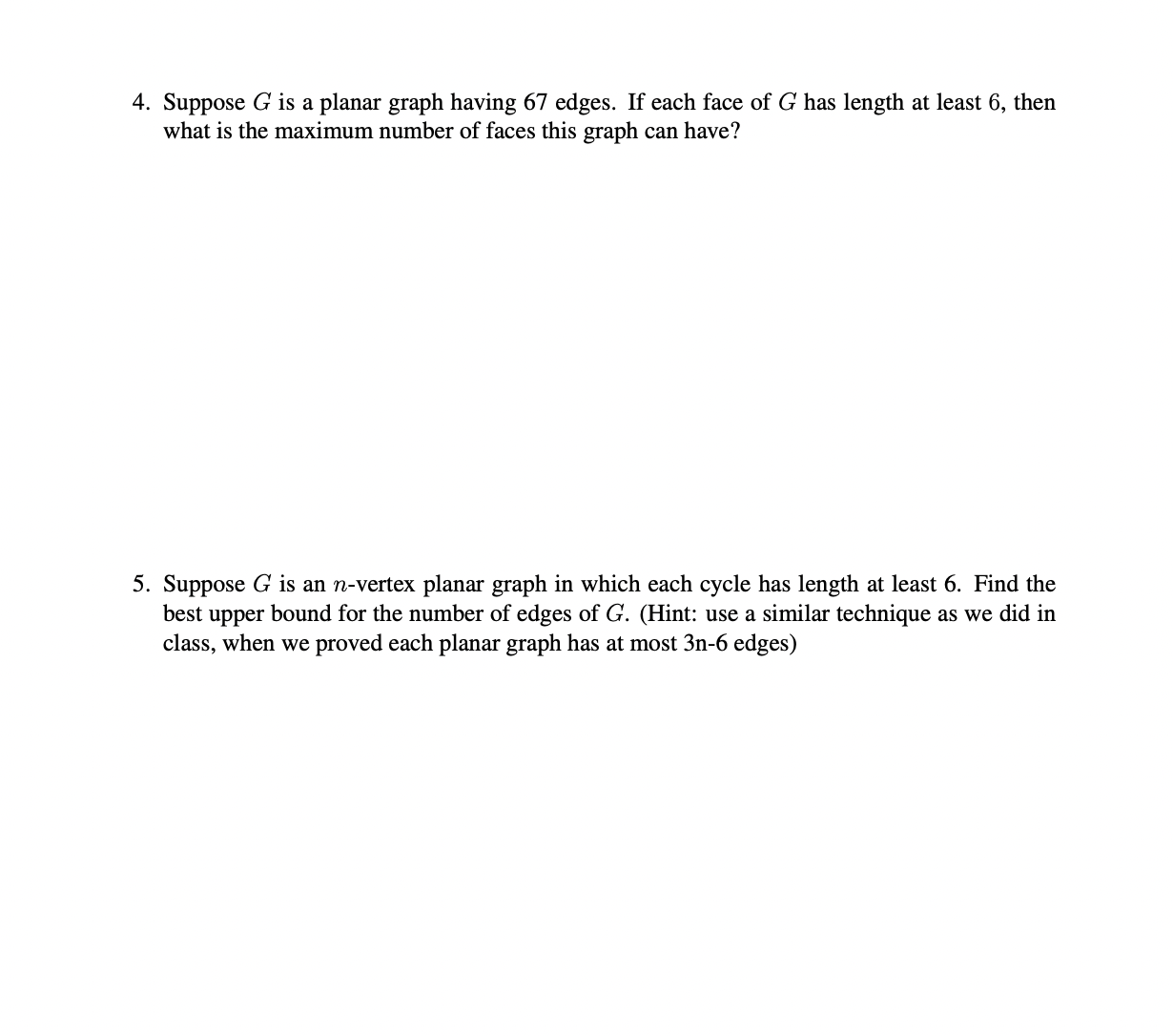 graphs are planar? Explain why? 3. Suppose G' is a planar graph