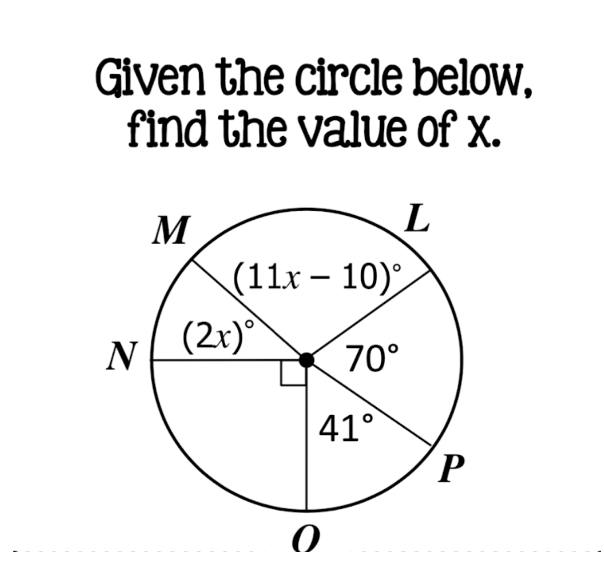me understand it. Please answer and show work. \fGiven the circle below,