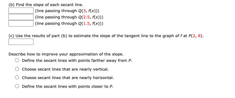 P(2, 8) on the graph of f. (a) Graph f and the