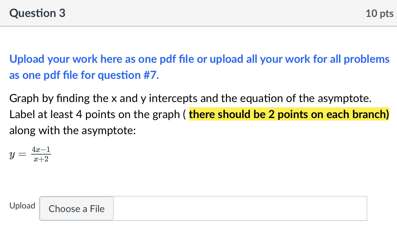 Question 3 10 pts Upload your work here as one pdf