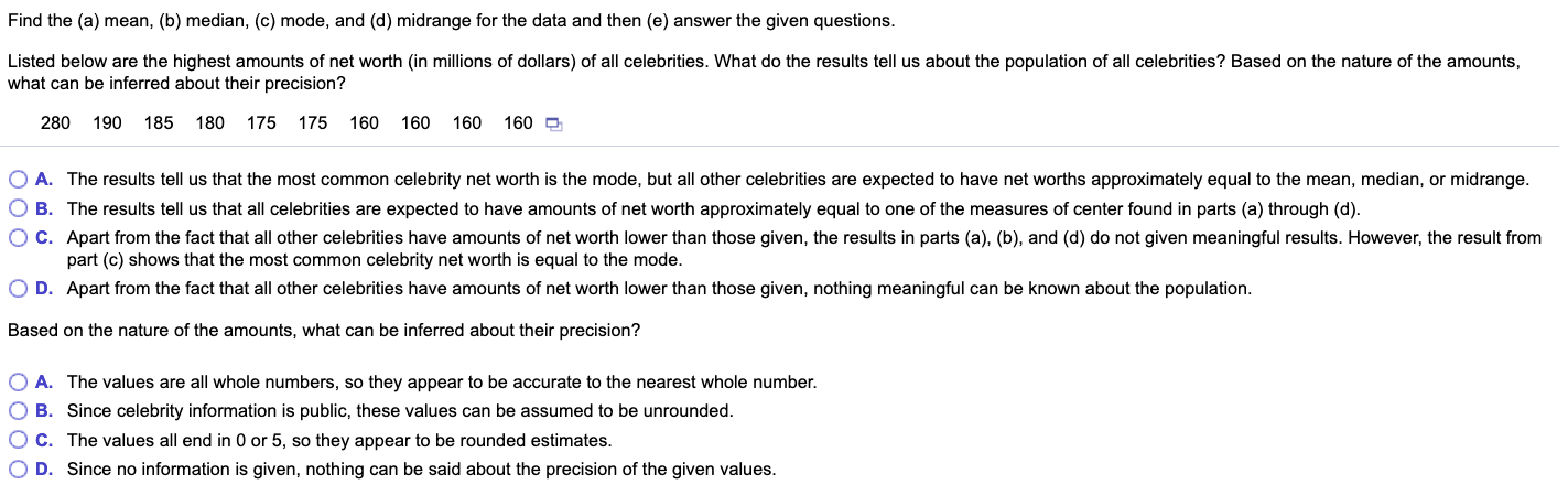 I need help sloving this applied statistics question Find the (a) mean,