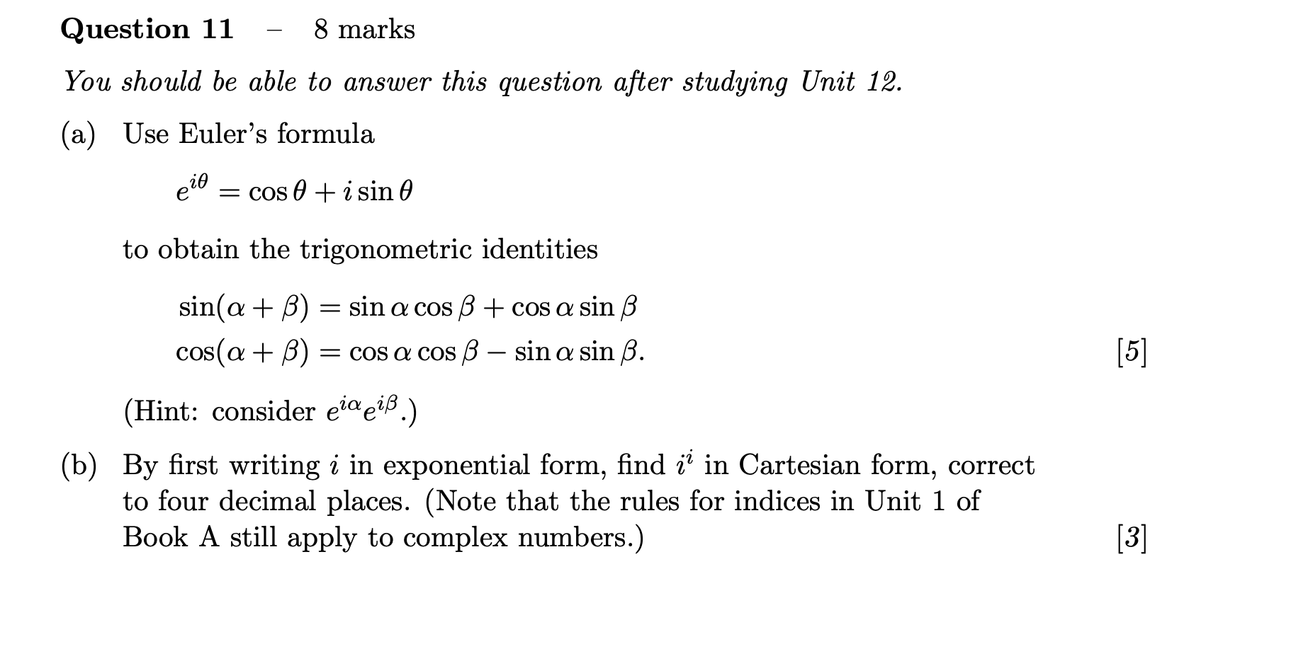 Question 11 - 8 marks You should be able to answer