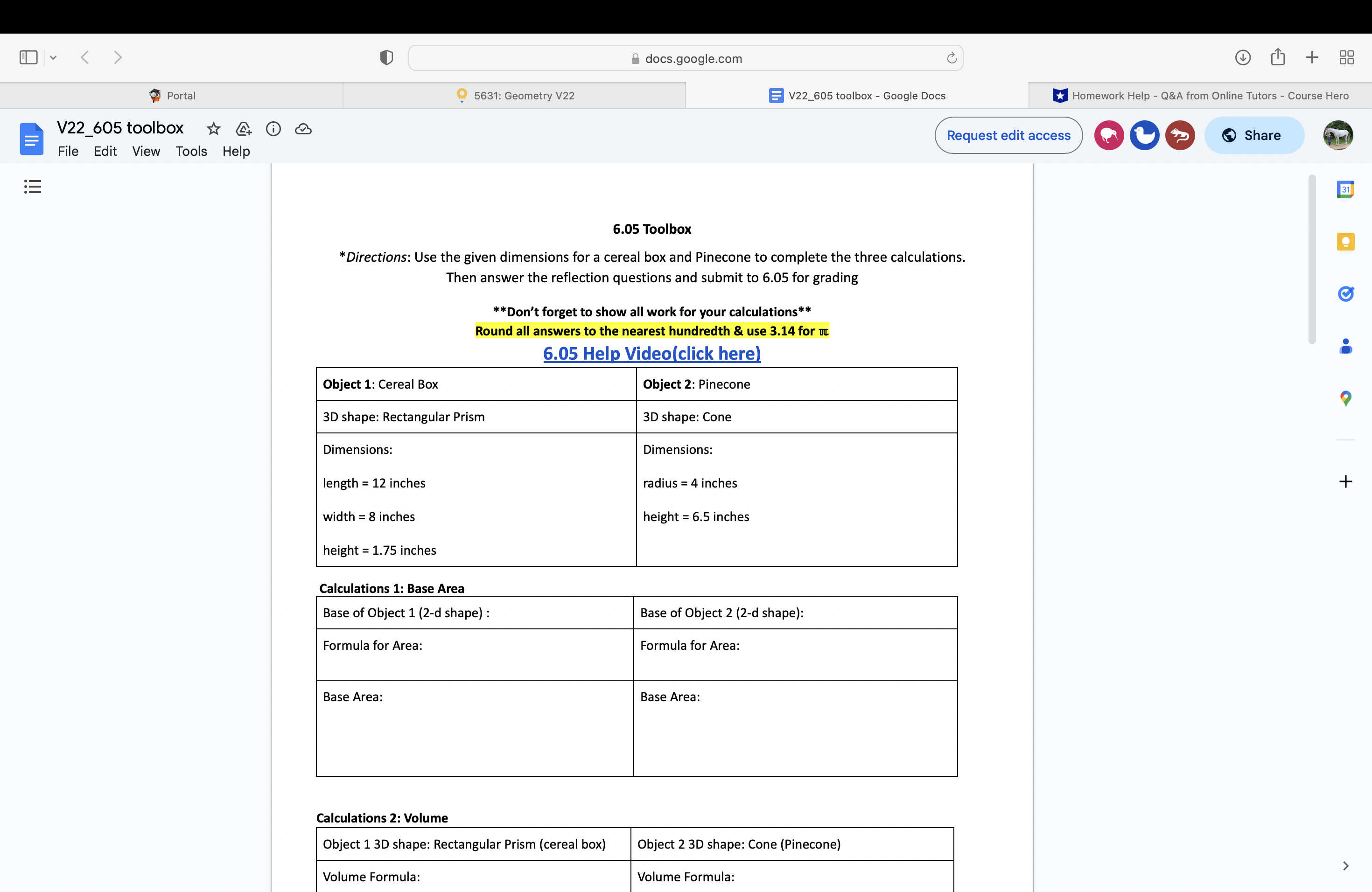 > docs.google.com C Portal 5631: Geometry V22 EV22_605 toolbox - Google