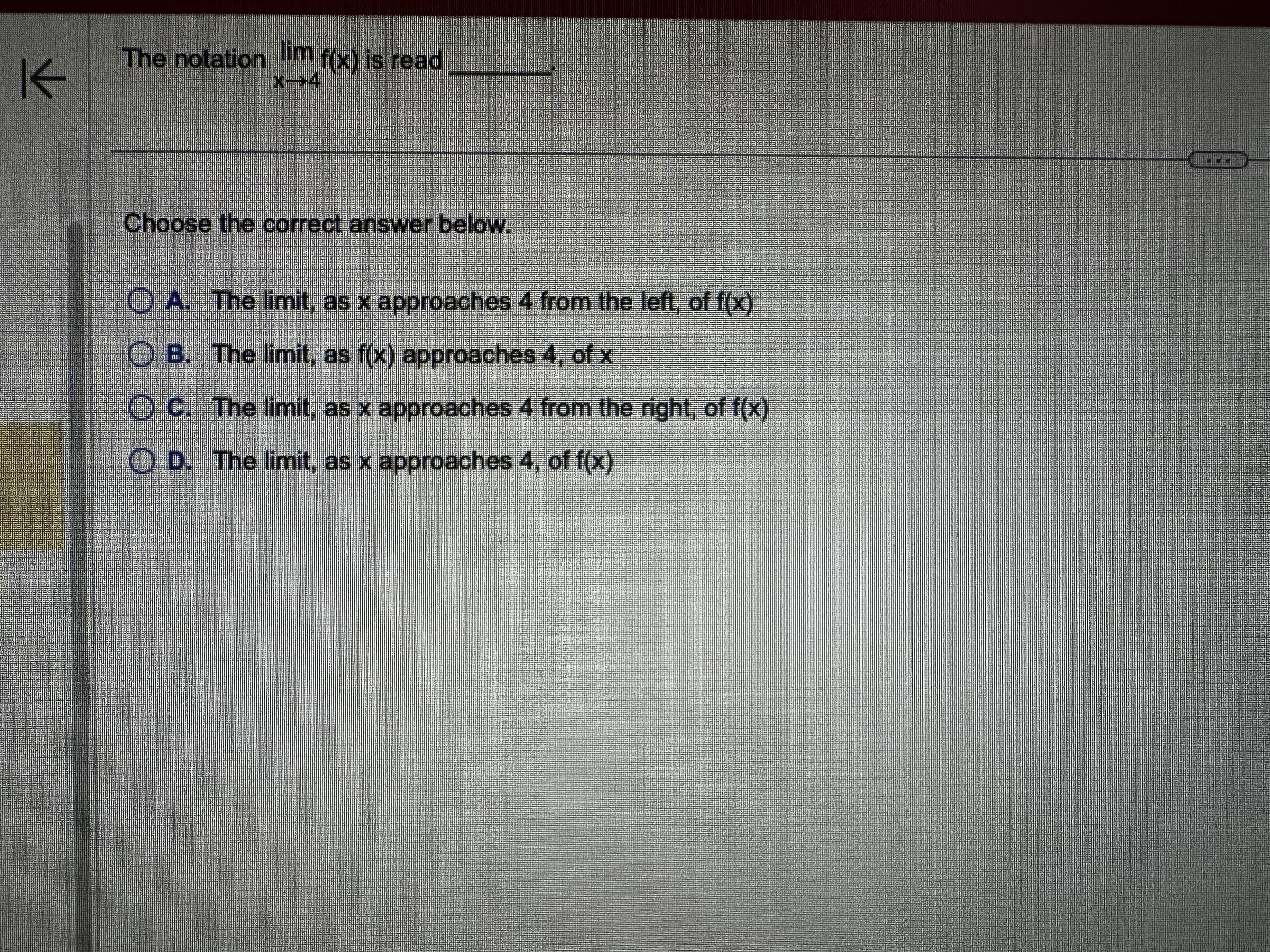  \fGraph the given function and then find the specified limits. If