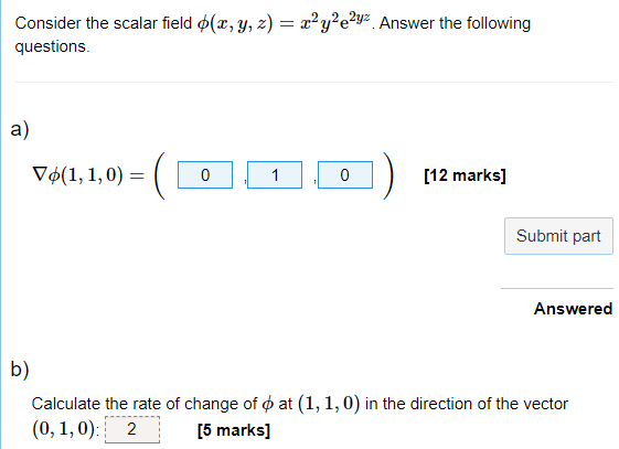 My question is right for b but wrong for a and c,