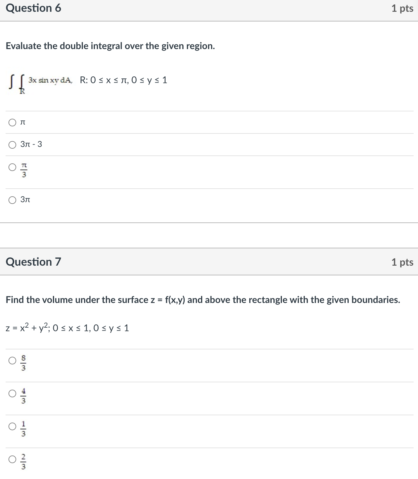 = y2 ex over the triangular region in the first quadrant bounded