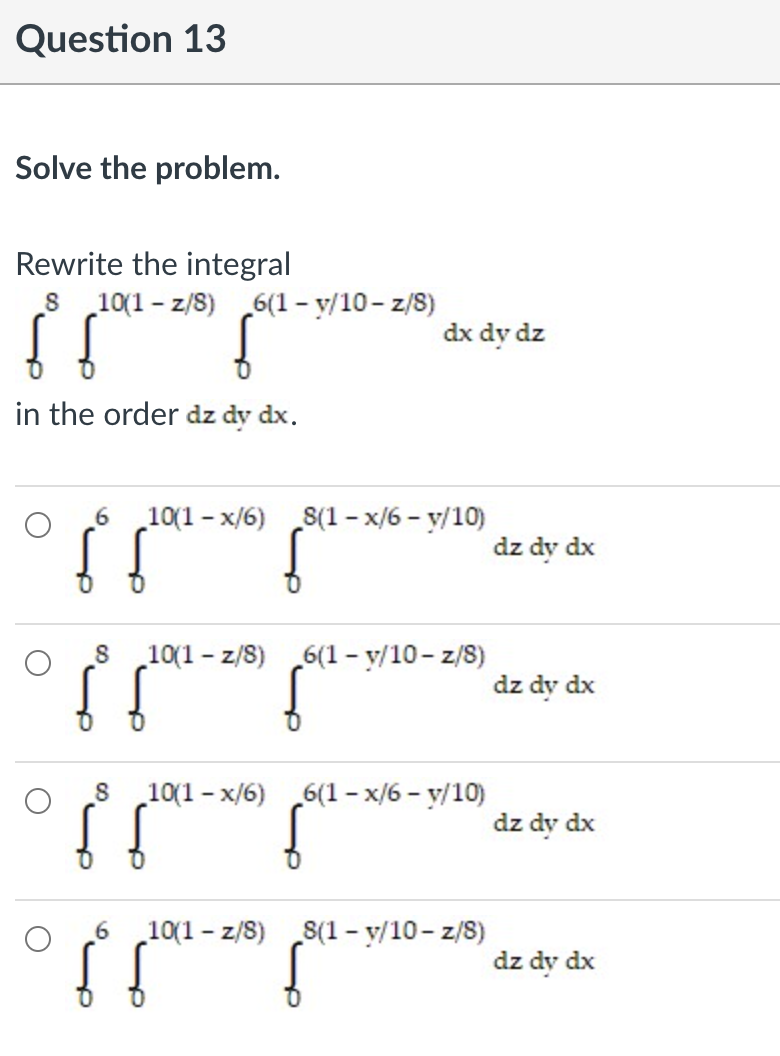 6 54x dx dy eV O In 6 6 54x dx dyQuestion