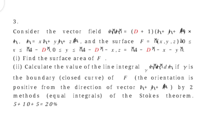 explain about this vector, surface area and let us take value of