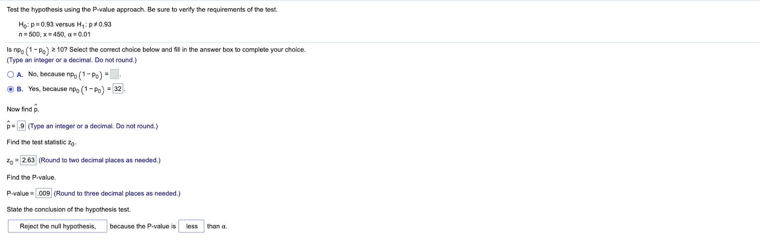 Help me solve the problem Test the hypothesis using the P-value approach.