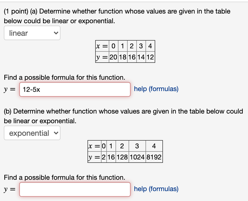 Please help me find both y equations (1 point) (a) Determine whether