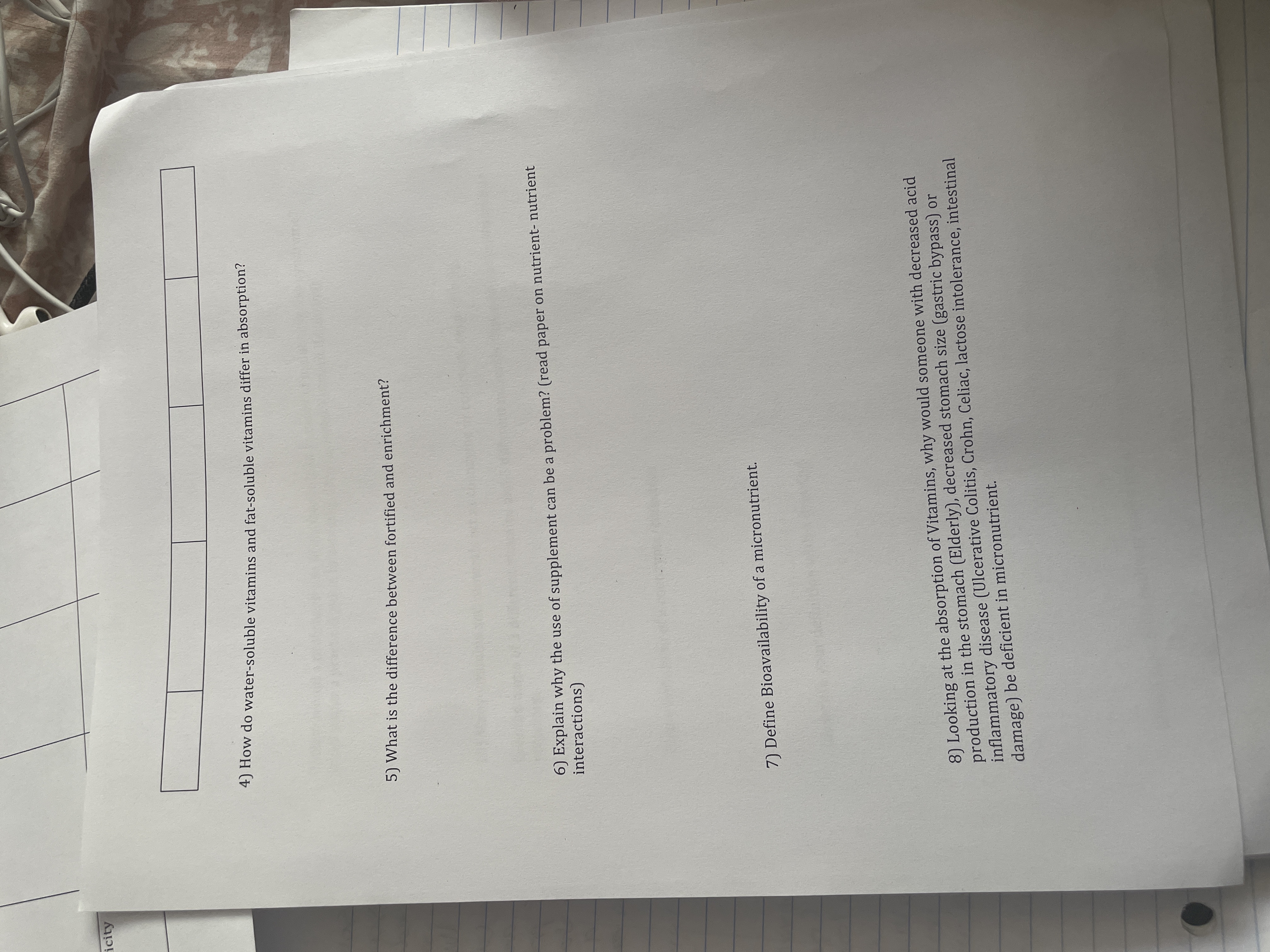 answer make sure it's a short answer. Worksheet Chapter 12 Vitamins and