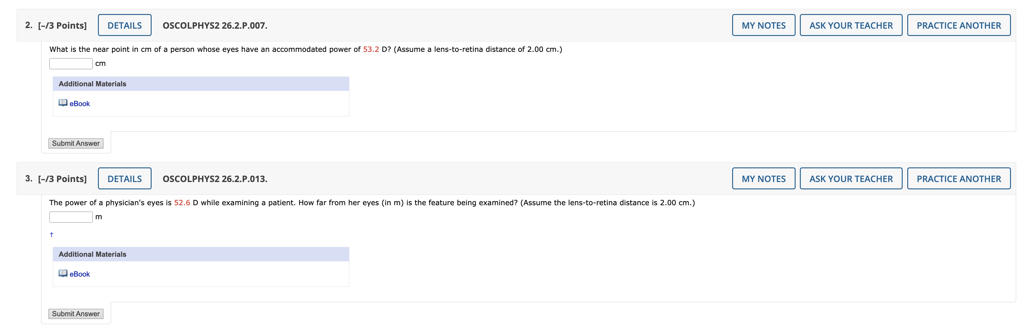 2. [-/3 Points] DETAILS OSCOLPHYS2 26.2.P.007. MY NOTES ASK YOUR TEACHER