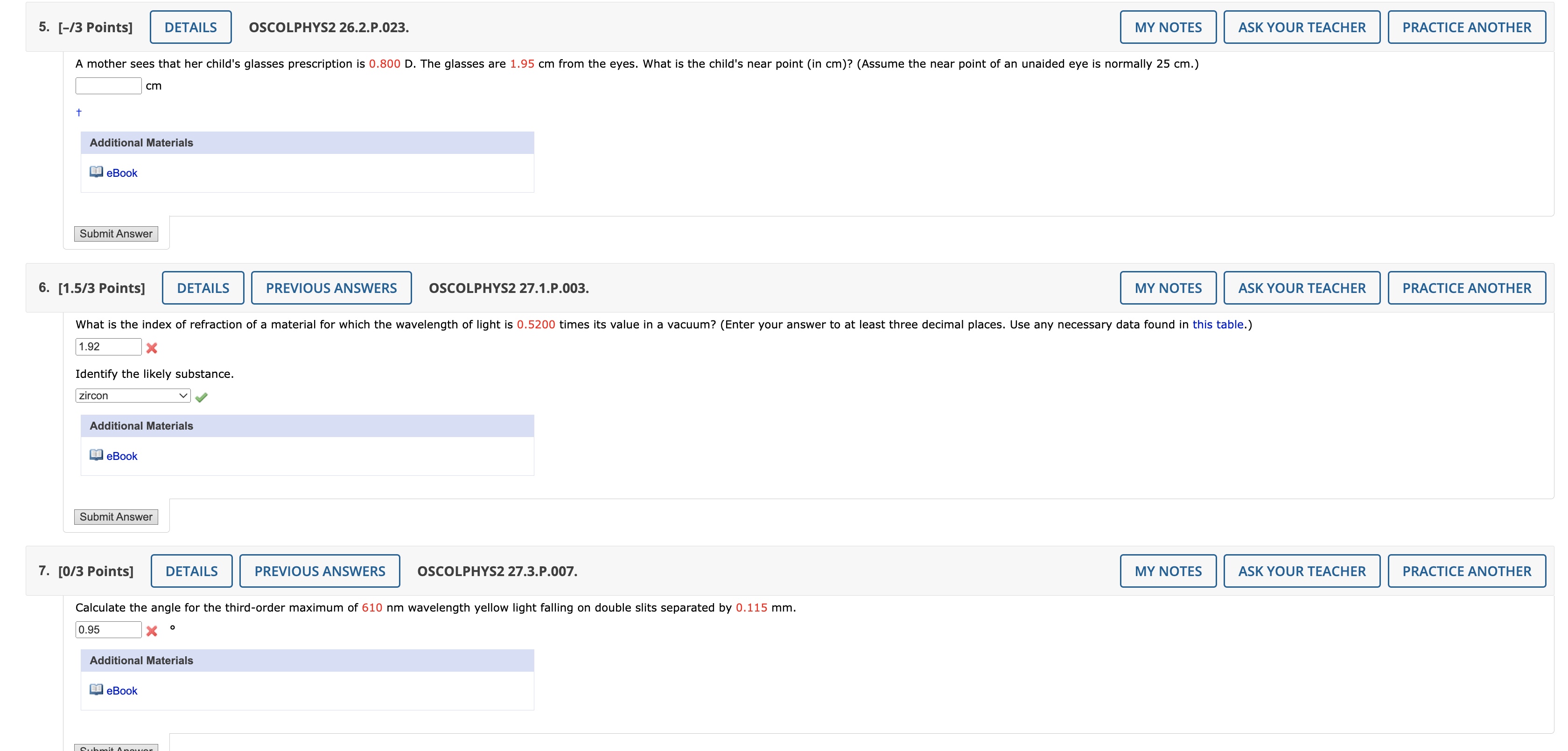 PRACTICE ANOTHER What is the near point in cm of a person