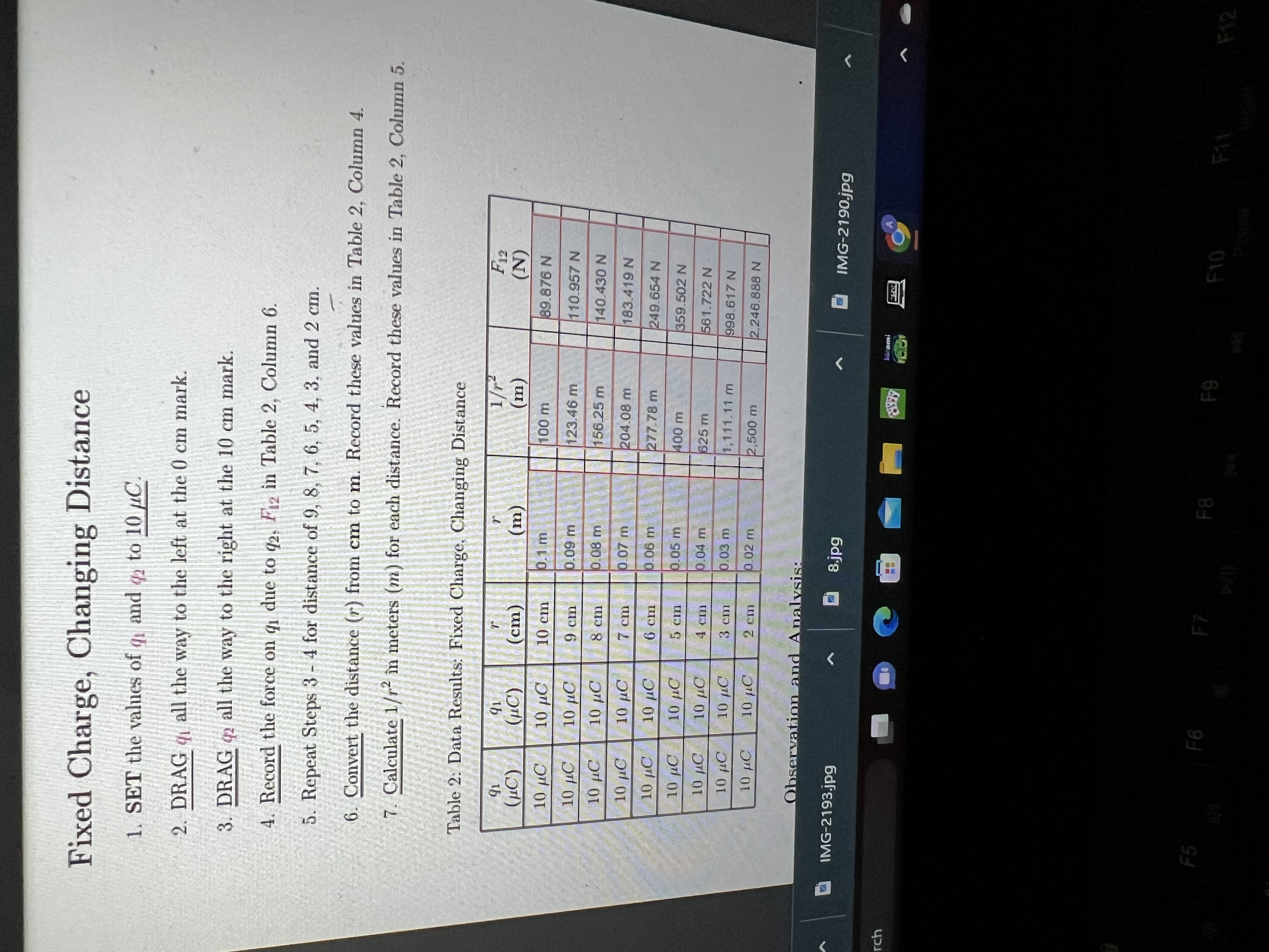 6, create a graph of F12 on the Y-axis versus r on