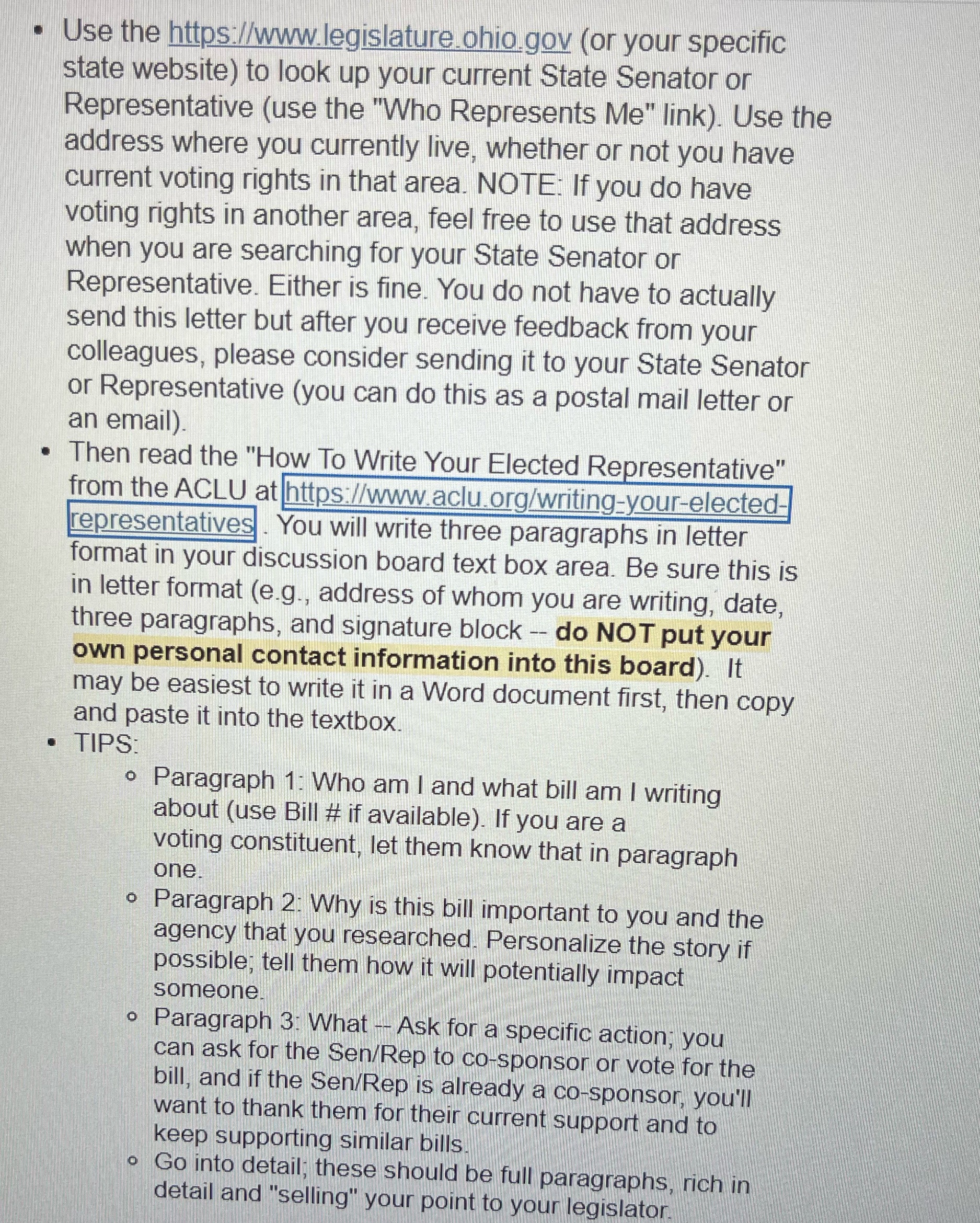  . Use the https://www.legislature.ohio.gov (or your specific state website) to look
