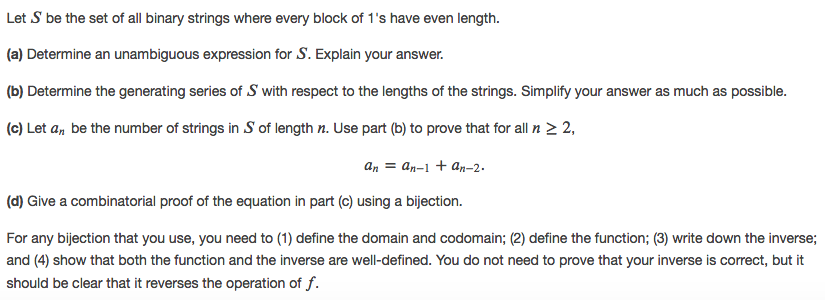 Let S be the set of all binary strings where every