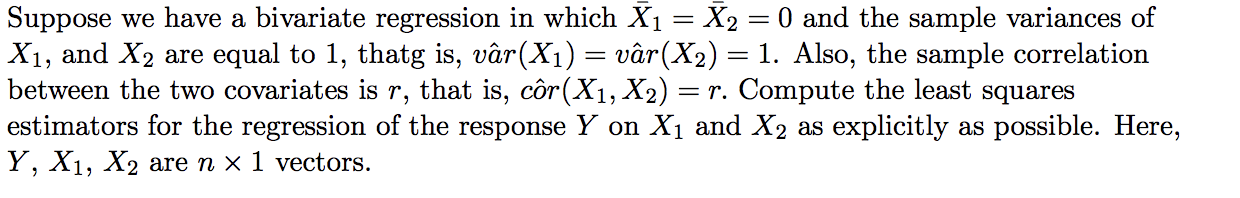 Help me with the applied linear regression question without R Suppose we