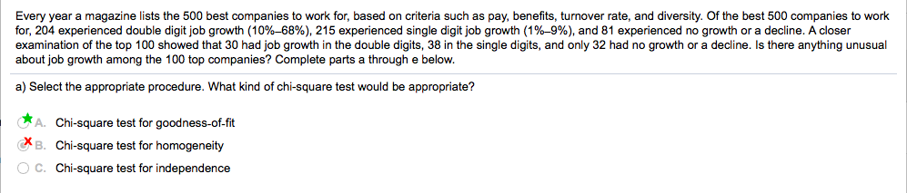 data condition is not satisfied.c) State the hypotheses. Choose the correct answer