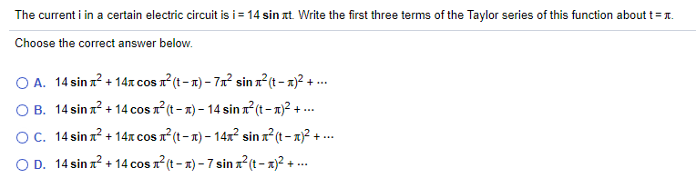 nonzero terms of the Taylor expansion for the given function and given