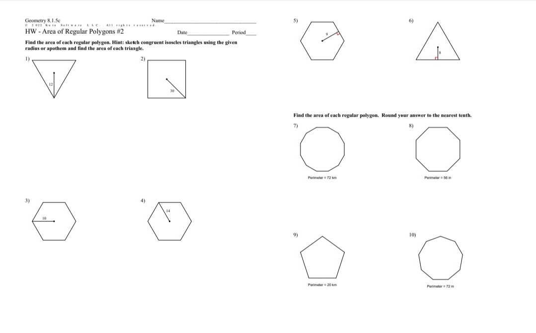Help me please. Geometry 8.1.5c Name 1012 Kuta Software L L C.