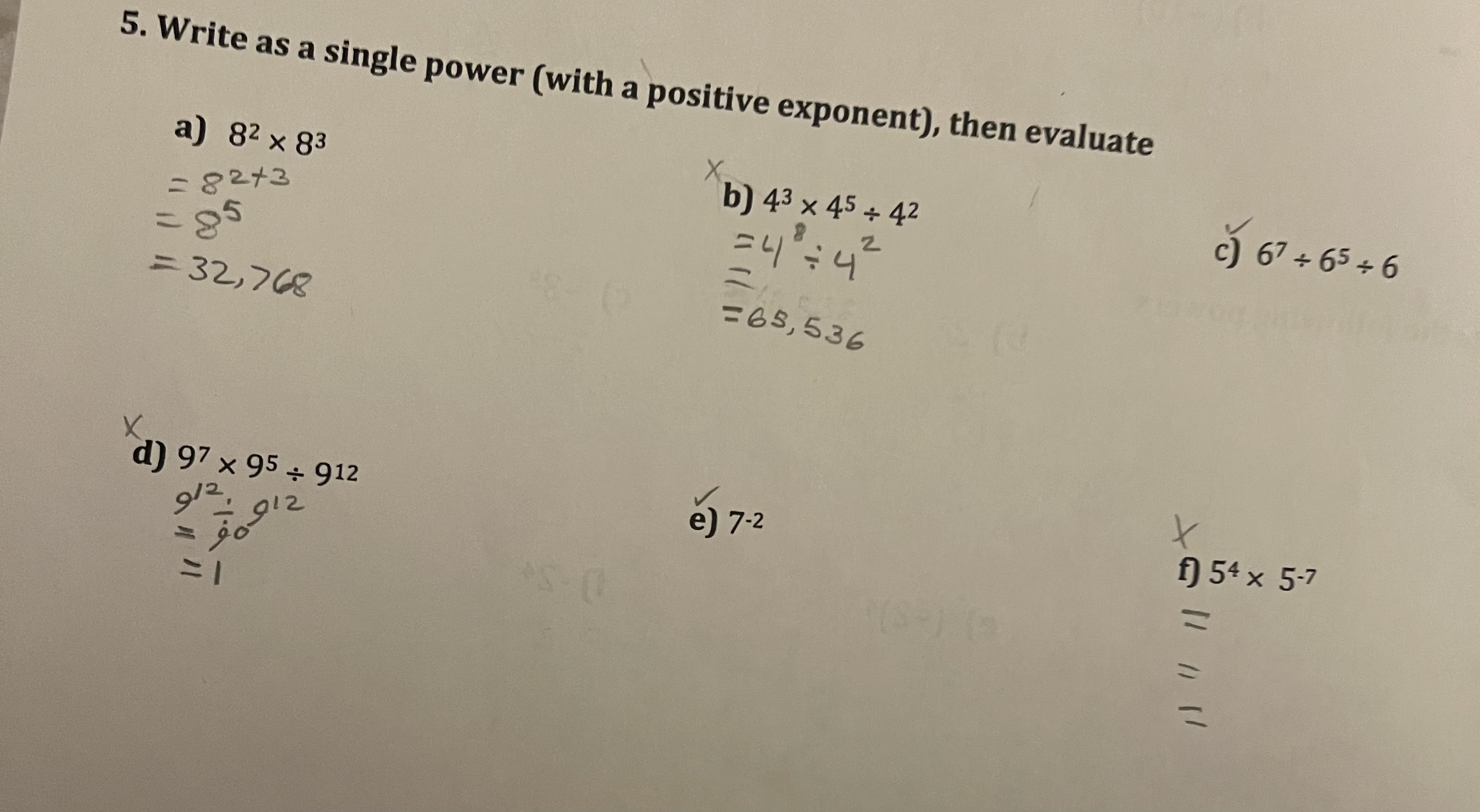 each of the following terms . y) - (3 c ) ~