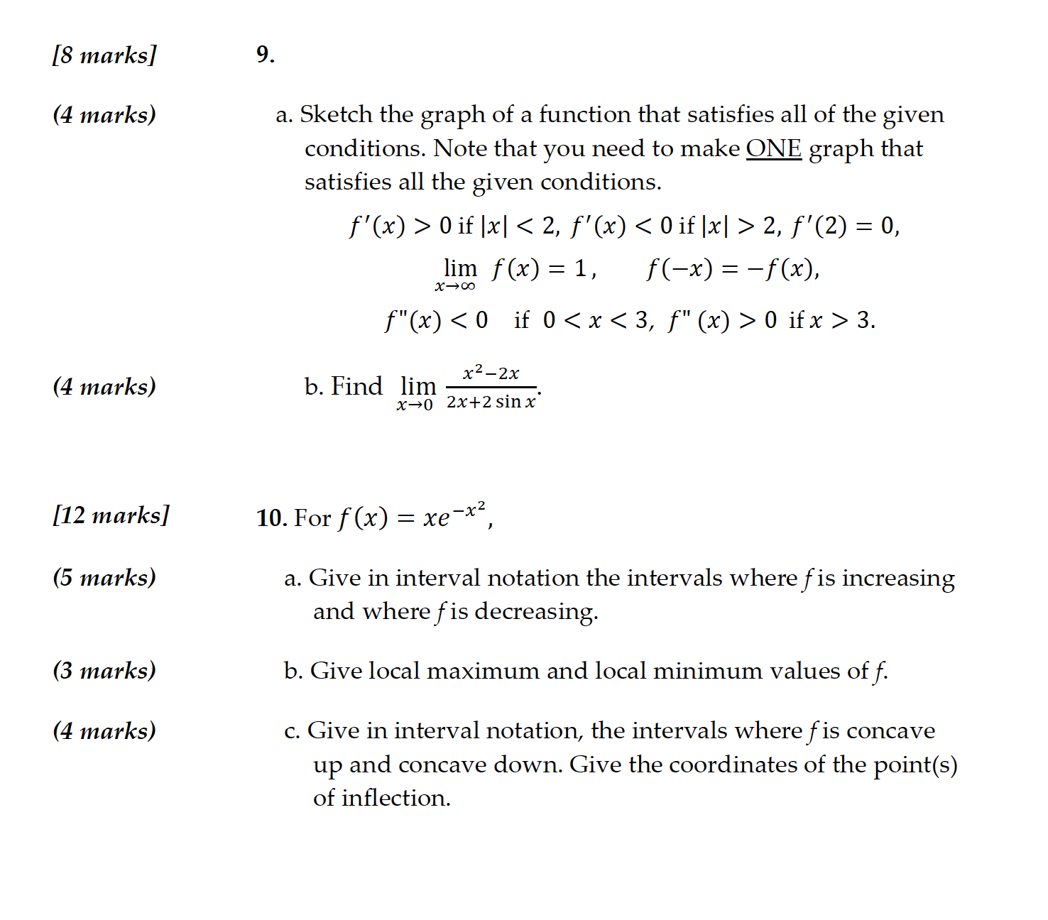 7. Find the absolute maximum and absolute minimum values of f on