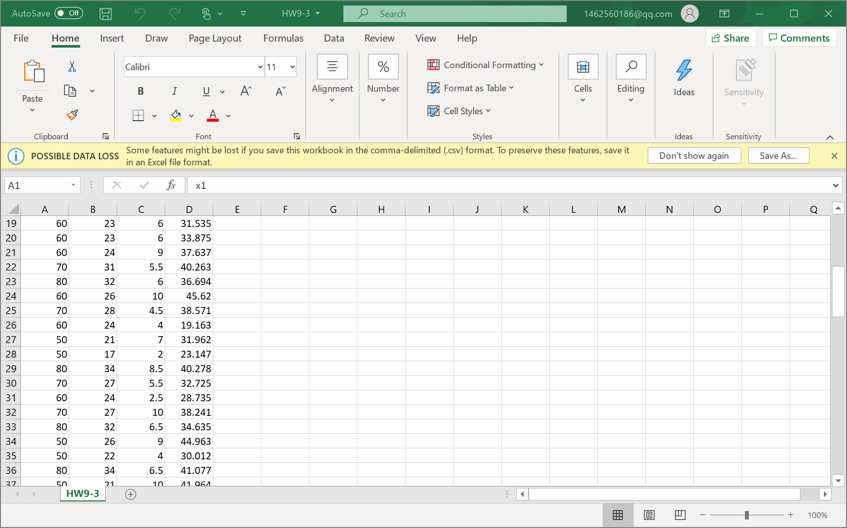 this question. I have already taken a screenshot for hw9-3.csv as 'ty