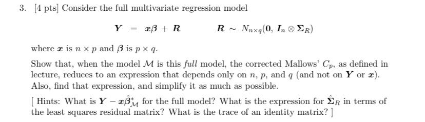 - P trace (ER] (Y - YM)'(Y - YM) ) + 2d'M