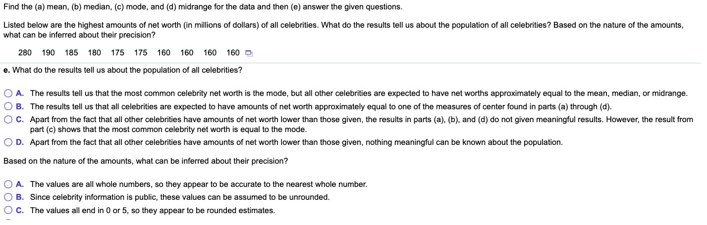 I need help sloving this applied statistics question Find the (a) mean,