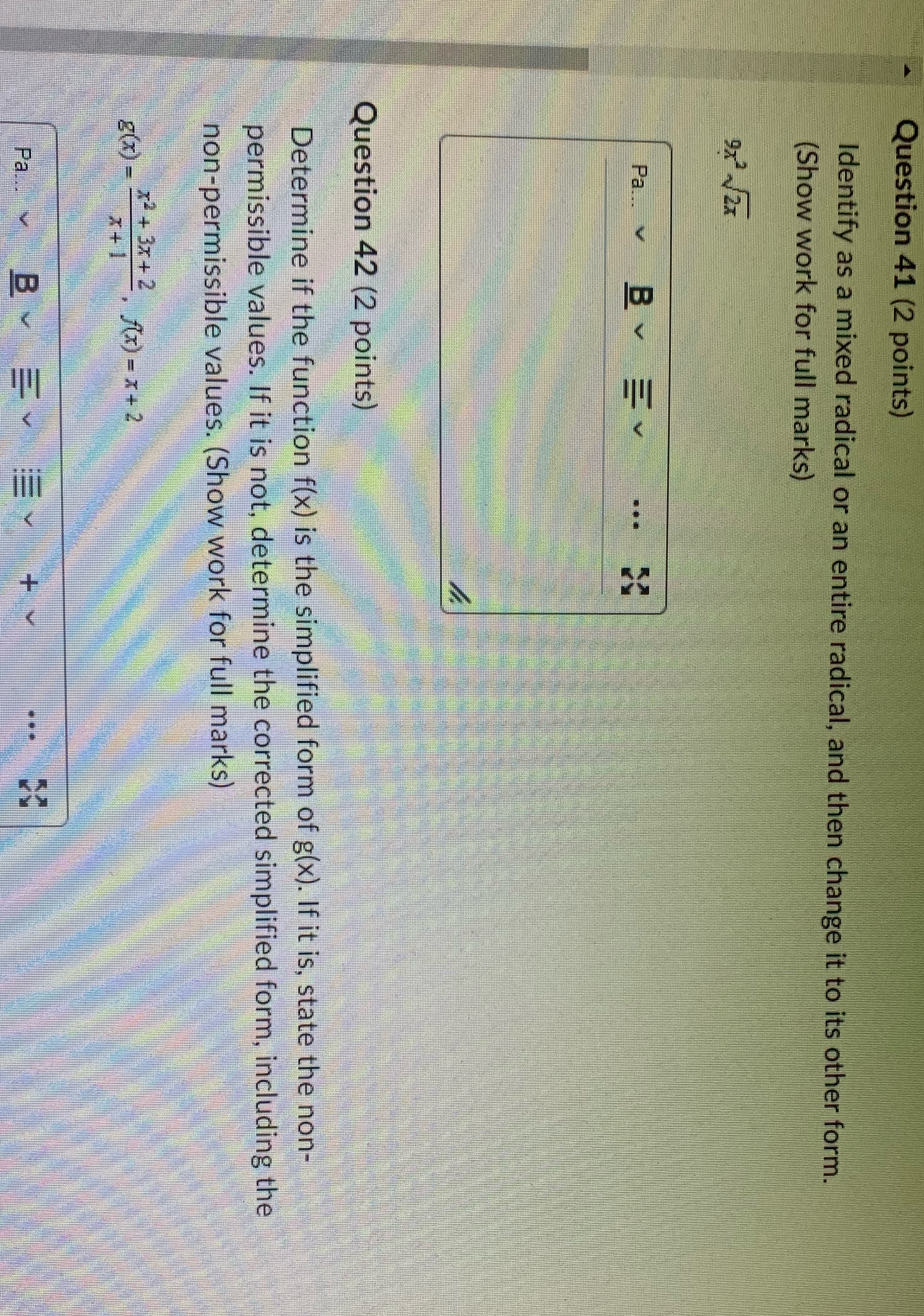 Could u answer both please Question 41 (2 points) Identify as a