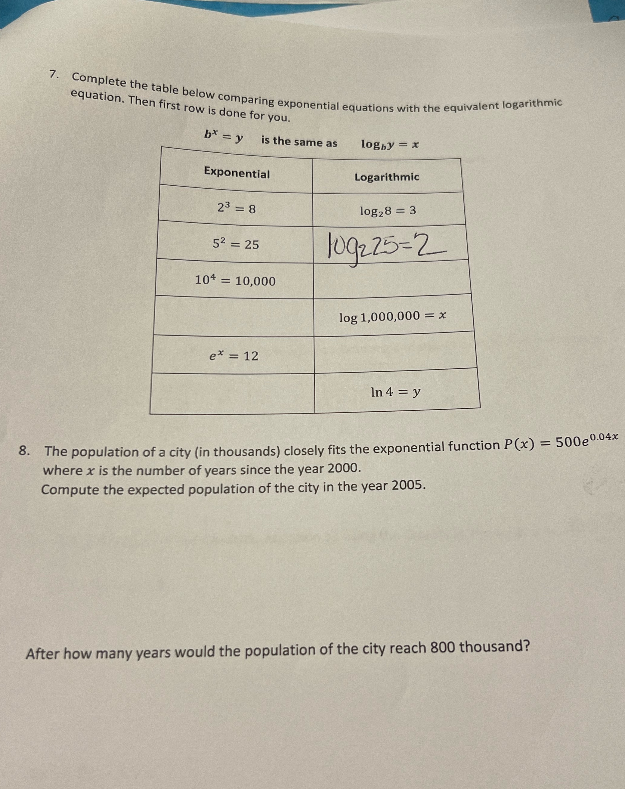 Please help with page....if you can 7. Complete the table below comparing