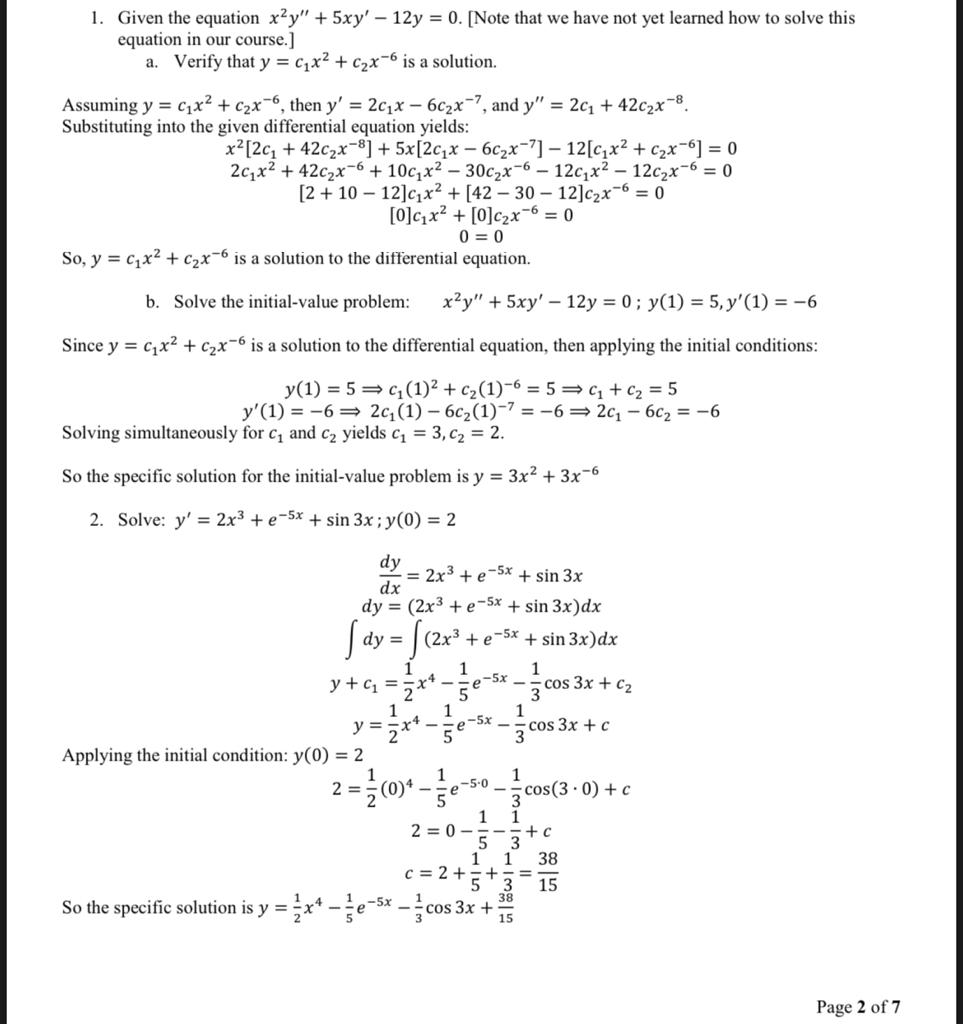 answer should be solved for x] This equation is separable: dx dt