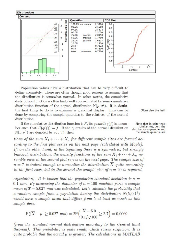 Distributions Content Quantiles CDF Plot 100.0% maximum 2.5500 .95- 99.5%% 2.5500