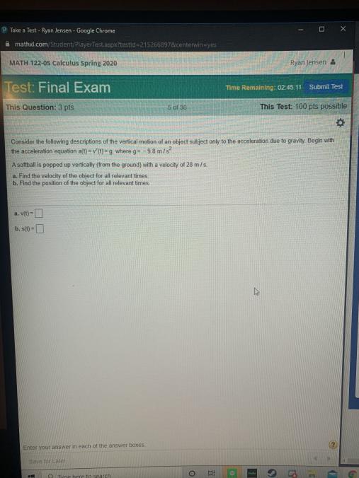 P Take a Test - Ryan Jensen - Google Chrome X