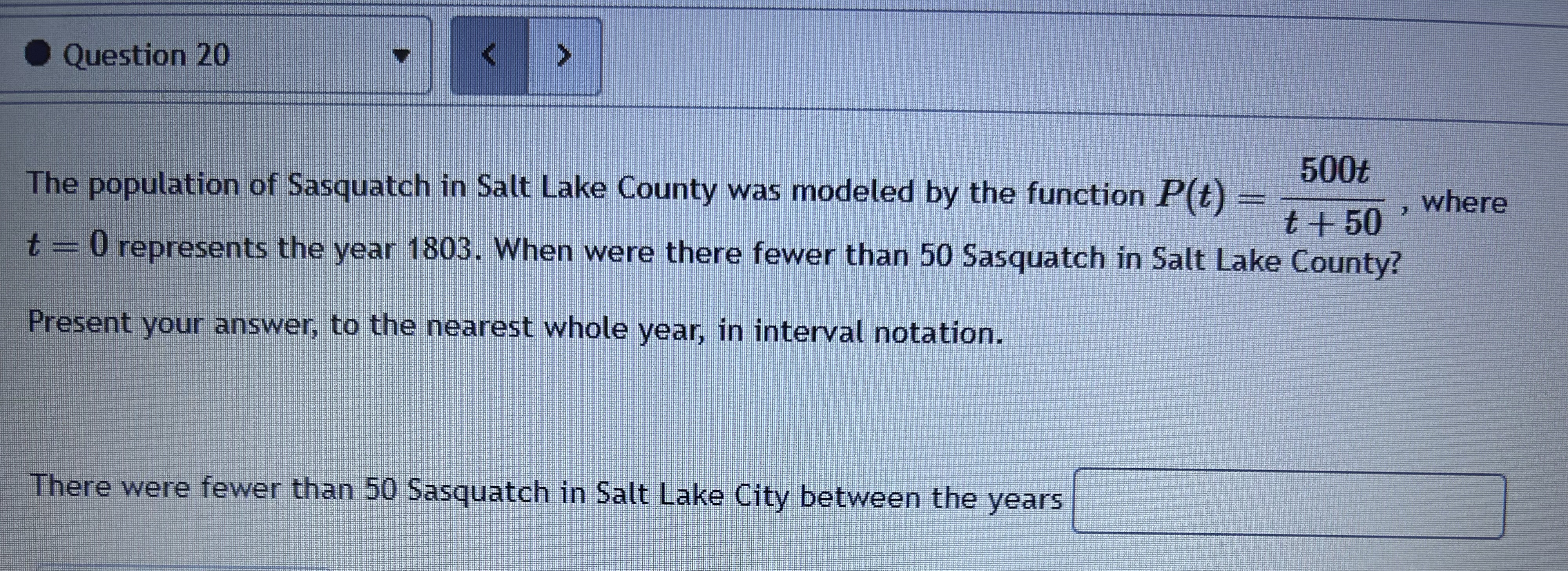 Answer Question 20 below? Present your answer to the nearest whole year