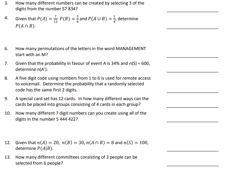  3. How many different numbers can be created by selecting 3
