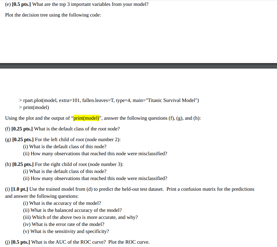 questions: (i) Which of the parameters are statistically significant at an t:
