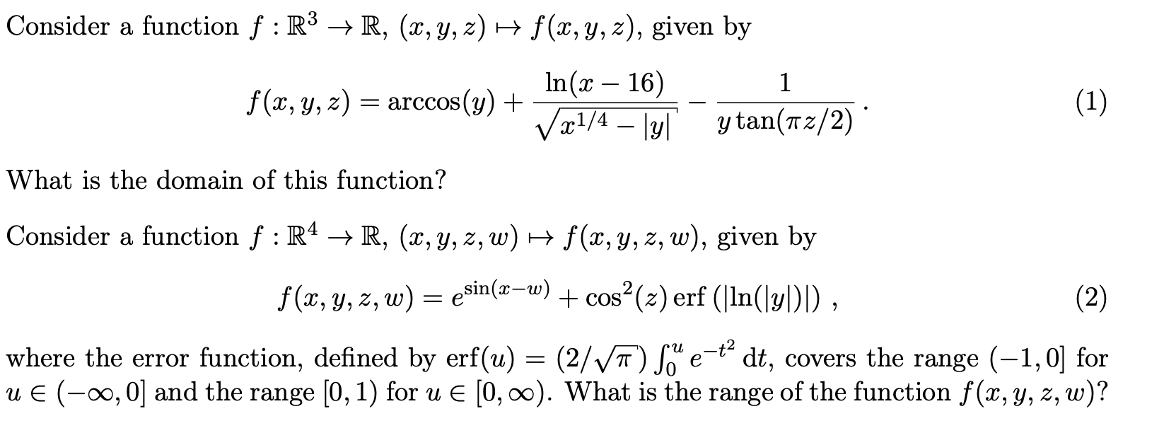  Consider a function f : R3 - R, (x, y, z)
