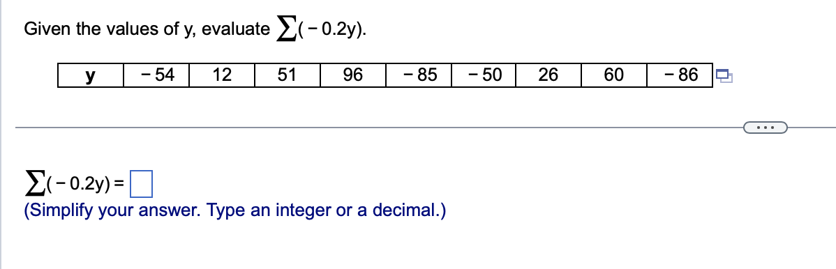 7.28, N =6, and the x-values in the table. N X 7.9